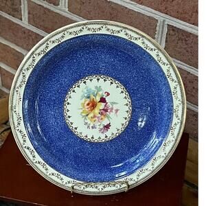Steubenville Floral Blue Plate Salad Plate 8"